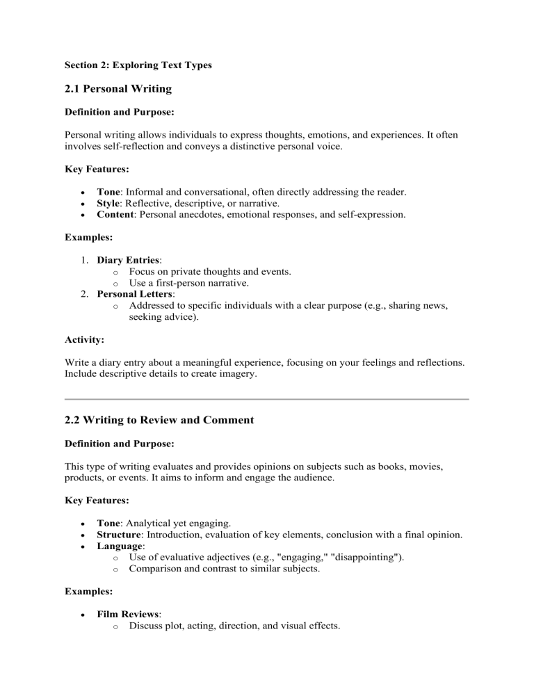 Understanding Text Types: A Guide to Writing Styles & Purposes