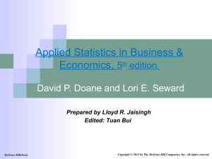Applied Statistics in Business & Economics Overview
