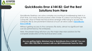 Step-by-Step Solutions for QuickBooks Error 6144 82