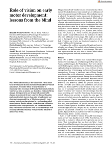 Vision & Motor Development: Lessons from Blind Infants