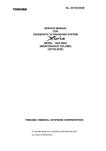Toshiba SSA-660A Diagnostic Ultrasound System Service Manual