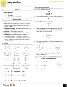 Organic Chemistry: Lewis Structures Review