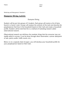 Dumpster Diving: Observational Research Activity