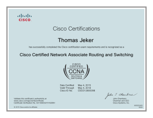 Cisco CCNA Certification: Thomas Jeker
