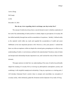 Reality & Perception: A Philosophical Essay on Kant's Influence