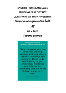 English Home Language Exam Strategies: Quick Wins Study Guide