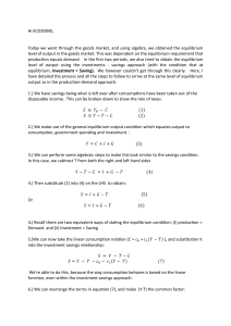 Goods Market Equilibrium: Investment & Savings Approach
