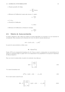 Matriz de Autocorrelaci&oacute;n en Procesamiento de Se&ntilde;ales