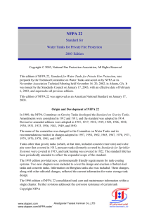 NFPA 22: Water Tanks for Fire Protection Standard (2003)