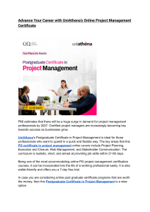UniAthena Project Management Certificate Online