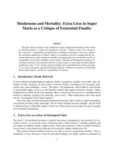 Super Mario's Extra Lives: A Philosophical Critique of Mortality