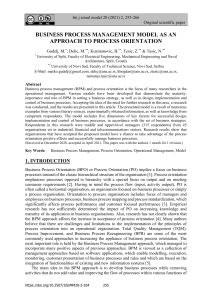 Business Process Management Model: Process Orientation Approach