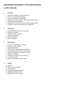 Mechanised Sand Mining: SWOT Analysis at Onu Miri Umuokpo