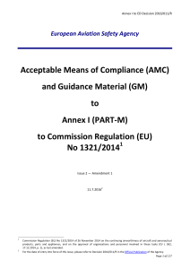 EASA AMC & GM to Annex I (PART-M) | Airworthiness Regulation 1321/2014