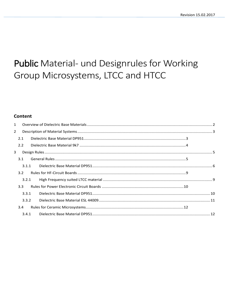 LTCC & HTCC Design Rules: Materials & Microsystems