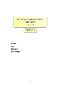 Grade 8 Economic Management Sciences Exam Paper