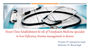 Donor Clinic & IDA Management: Transfusion Medicine Specialist Role