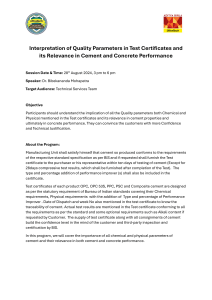 Cement Test Certificate Interpretation Training