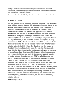 Website Security Requirements: OWASP Top 10