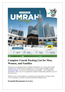 Umrah Packing List: Men, Women, & Families | Tawheed Umrah