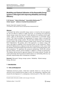 Microgrid Renewable Energy Optimization: Reliability & Efficiency