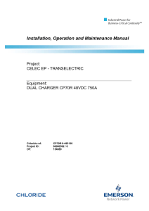 DUAL CHARGER CP70R Installation, Operation, Maintenance Manual