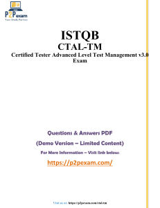 ISTQB CTAL-TM Exam Questions & Answers (Demo)