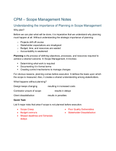 CPM Scope Management: Planning & Control