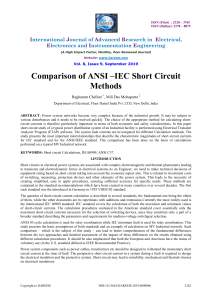 Comparison of ANSI-IEC Short Circuit Methods in Power Systems