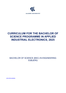 Applied Industrial Electronics BSc Curriculum 2025