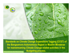 CCET Standards in Bangsamoro: Climate Change Budgeting