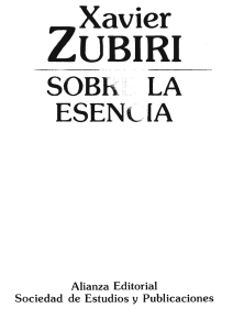 Sobre la Esencia de Xavier Zubiri: Metaf&iacute;sica y Filosof&iacute;a
