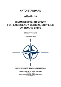 Emergency Medical Supplies on Ships: NATO Standard AMedP-1.9