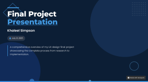 UX Design Final Project Presentation by Khaleel Simpson