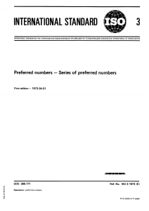 ISO 3: Preferred Numbers - International Standard