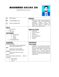 Geophysicist Resume - Muhammad Hassan Zia