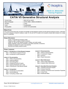 CATIA V5 Generative Structural Analysis Training Course Outline
