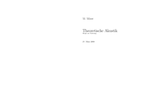 Theoretische Akustik Vorlesungsskript