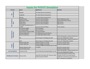 PVSYST Simulation Inputs: Solar Energy System Design Guide