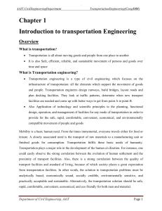 Transportation Engineering: Introduction & Disciplines