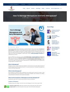 Manage Menopause & Early Menopause: Symptoms, Causes & Treatment