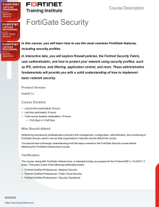 FortiGate Security FortiOS 7.2 Course Description | Network Security Training