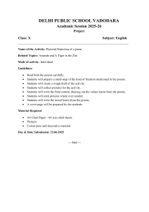 English Project: Pictorial Poem Depiction - Class X