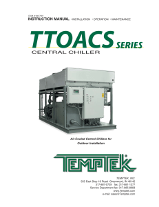 Temptek Central Chiller: Installation, Operation & Maintenance Manual