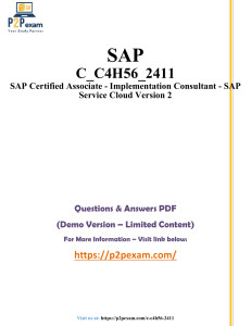 SAP C_C4H56_2411 Exam Questions & Answers - Service Cloud V2