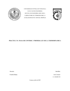 Pr&aacute;ctica N1: Masa de Control y Primera Ley de la Termodin&aacute;mica