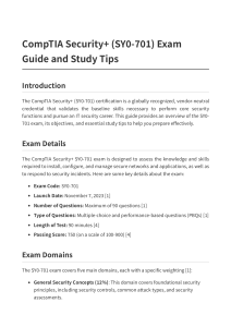 CompTIA Security+ SY0-701 Exam Guide & Study Tips