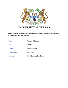 Public Finance & Accountability in Guyana: Effectiveness & Governance