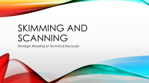 Skimming & Scanning: Strategic Reading for Technical Discourse