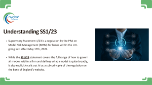 Understanding SS123 Principles for Model Risk Management (MRM)